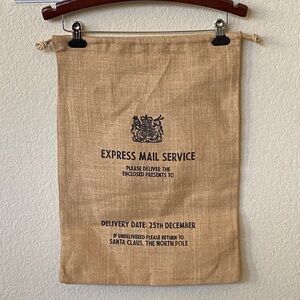 Harrow & Green Burlap Santa Bag for Holiday Gifts Drawstring Size 21”X15.5”